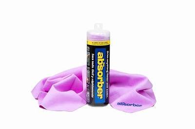 the Absorber® Large 27-Inch x 17-Inch - Synthetic Premium Drying Chamois Cloth for Car - Super Absorbent, Scratch-Free and Washable (Purple)