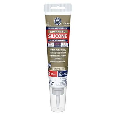 GE Advanced Silicone Kitchen & Bath Sealant Almond, 2.8 oz, 1, Tube