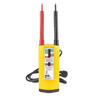 Ideal Electrical Vol-Con Solenoid Voltage Tester, CAT III 600V, AC/DC Detection, Vibrating Alert, Low Impedance, LED & Neon Indicators, Replaceable Shielded Leads, Rugged & Reliable Electrician Tools