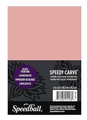Speedball 4108 Speedy-Carve Block Printing Carving Block – Soft, Easy Carve Surface – 4 x 6 Inches, Pink