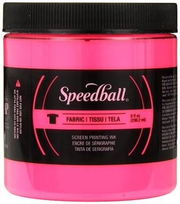 Speedball 004687 Fluorescent Screen Printing Ink, 8 fl. oz., Hot Pink