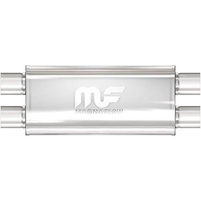MagnaFlow Performance Exhaust Muffler 12468: 2.5"/2.5" Inlet/Outlet, 5x8x18" Oval, Stainless Steel, Satin Finish