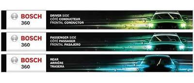 BOSCH B36009 360 Beam Wiper Blade Set - Front (2) + Rear (1) - 20"/20"/12"