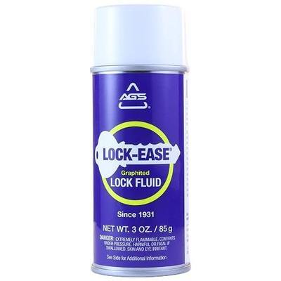 AGS Automotive Solutions Lock-Ease Graphite Lock Lubricant – 3oz Aerosol, Prevents Freezing, Reduces Friction, No Residue, Protects Against Wear & Rust