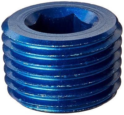 Aeroquip FCM3685 Blue Anodized Aluminum 1/8" NPT Allen Head Pipe Plugs - Pack of 2
