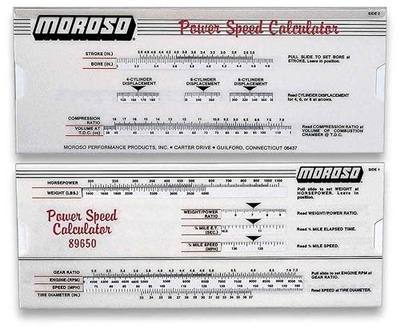 Moroso - 89650 POWER-SPEED CALCULATOR