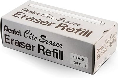 Pentel Refill Erasers For Clic Eraser, Contains 24 Erasers (ZER-2)