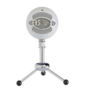 Logitech for Creators Blue Snowball USB Microphone for PC, Mac, Gaming, Recording, Streaming, Podcasting, Condenser Mic with Cardioid and Omnidirectional Pickup Patterns, Stylish Retro Design – White