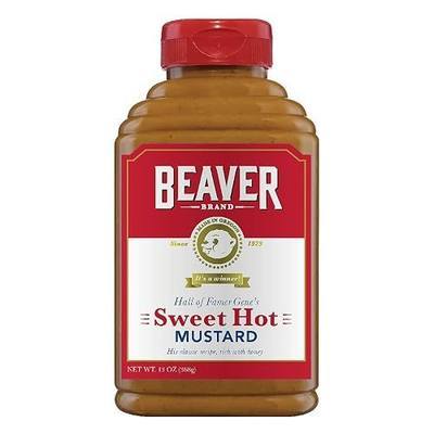 Beaver Sweet Hot Mustard, 13 Ounce Squeeze Bottle (Pack of 6)