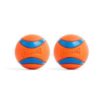 Chuckit! Ultra Ball Dog Toy - Medium Bouncy Fetch Balls For Dogs 20-60 lbs - Made from Durable Rubber - Floating Water Pet Toys - Size Medium - 2.5-inch Diameter - Pack of 2 | Bouncy durable rubber design for pups 20-60 lbs, high bounce action for active outdoor play, keeps tails wagging every day