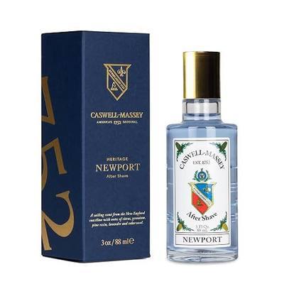 Caswell-Massey Newport Gold Cap After Shave, Soothing Aftershave with Sandalwood, Citrus & Cedar, 3 Fl Oz