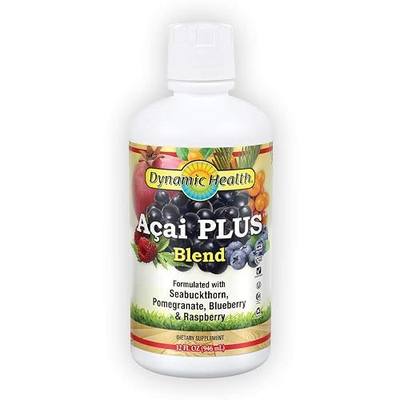 Dynamic Health Acai Plus Blend | with Seabuckthorn, Pomegranate, Raspberry & More | Vegetarian, No Gluten | 32oz, 32 Serv