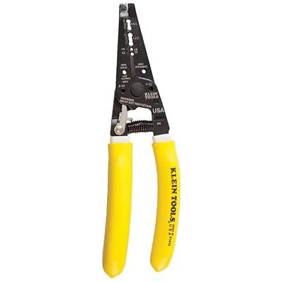 Klein Tools K1412 Wire Cutter / Stripper, Made in USA, Dual NM Cable Stripper and Cutter for Solid Copper, Strips 12 and 14 AWG