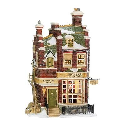 Department 56 Dickens' Village Scrooge and Marley Counting House Lit Building, 9.65 Inches, Multicolor