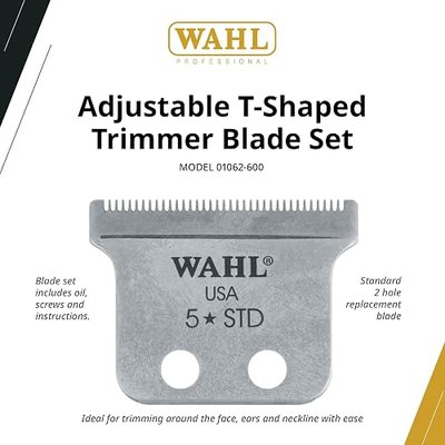 Wahl Professional Adjustable T-Shaped Trimmer Blade, Precision Replacement Blade for Detailer and Hero Trimmers