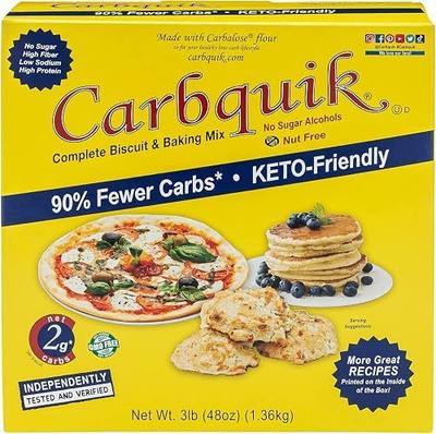 Carbquik Low Carb Pancake & Waffle Mix, 3 lb (48 oz) Box – Keto Friendly Baking Mix with 6g Protein Per Serving – Sugar Free, Nut Free for Biscuits, Bread, Pizza Crust, Muffins & more