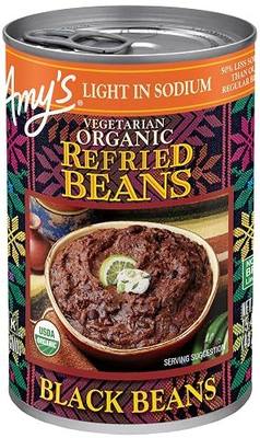 Amy's, Refried, Black Beans, (12 Pack) 15.4 oz | Gluten Free, Organic, Vegetarian, Light in Sodium