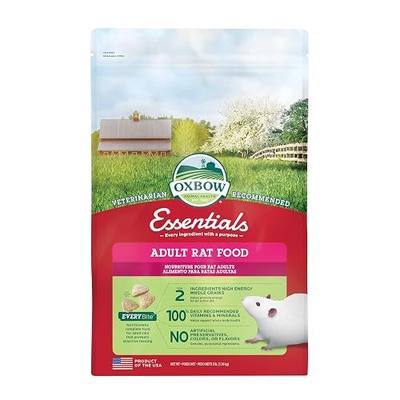 Oxbow Essentials Rat Food, Pet Food for Adult Rats, All-Natural Vitamin & Mineral Rich Formula, Veterinarian Recommended, Oxbow, Rodent Pellets, Made in USA, No Artificials, 3 lb. Bag | Uniform Rat Food Pellets, Veterinarian Recommended, Vitamins And Minerals, Uniform, Made In USA, Daily Food for Ad