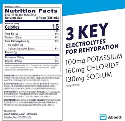 Pedialyte Freezer Pops - Assorted Flavors - 2.1 Ounce - 16 ct (Pack of 3)
