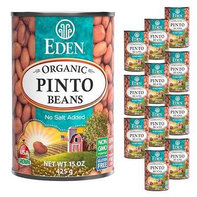 Eden Organic Pinto Beans, 15 oz Can (12-Pack), No Salt, Non-GMO, Gluten Free, Vegan, Kosher, U.S. Grown, Heat and Serve, Macrobiotic, Frijol Pinto