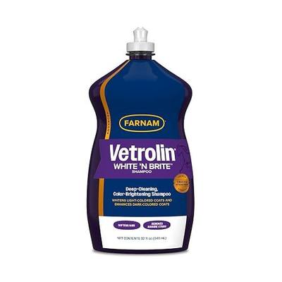 Farnam Vetrolin White 'N Brite Shampoo, Deep Cleaning and Color Brightening Shampoo for Horses and Dogs, 32 ounces