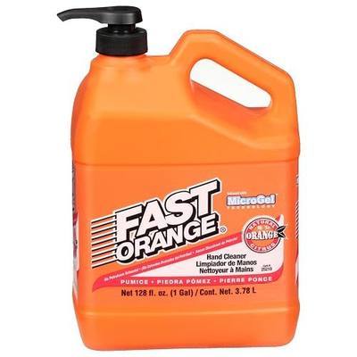 Fast Orange 25219 Pumice Lotion, Heavy Duty Hand Cleaner, Natural Citrus Scent, Waterless Cleaner for Mechanics, Strong Grease Fighter, 1 Gallon