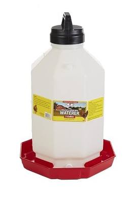 Little Giant® Plastic Poultry Waterer | Heavy Duty Plastic Gravity Fed Water Container | Easy to Fill | Snap on Jar | 7 Gallons