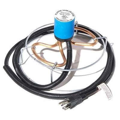 Farm Innovators Submergible Tank De-Icer, 1000W Water Deicer- Ice-N-Easy Design with Protective Cage for Plastic or Metal Livestock Water Stock Tank | Thermostatically controlled heater operates only when necessary, rests in the bottom of tank, cage permits use in all tanks