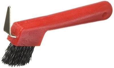 PARTRADE 245855 737 Hoof Pick with Brush, 7", Red