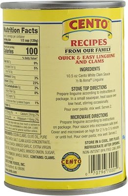 Cento White Clam Sauce, 10.5 Ounce Cans (Pack of 12)