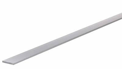 MD Building Aluminum Flat Bar, Mill Finish, 3/4in x 1/8in x 48in | General Indoor Outdoor Projects, Flat Bar Profile, Sheet Metal Screw Mounting, Caution Sharp Edges, Hacksaw Cut