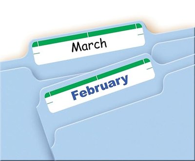 Avery File Folder Labels on 4" x 6" Sheets, Easy Peel, White/Green, Print or Write, 2/3" x 3-7/16", 252 Labels (5203)
