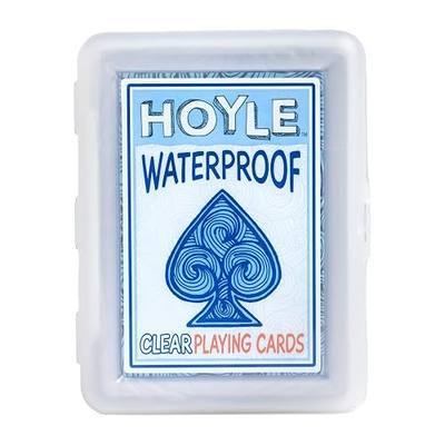 Hoyle Waterproof Clear Plastic Playing Cards 1 Deck Outdoor Pool | Flexible plastic resists bending and tearing, Rinse clean after use, Perfect for camping and beach games