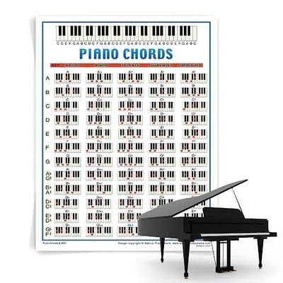 Walrus Productions 8116 8.5" x 11" Laminated Piano Chord Chart