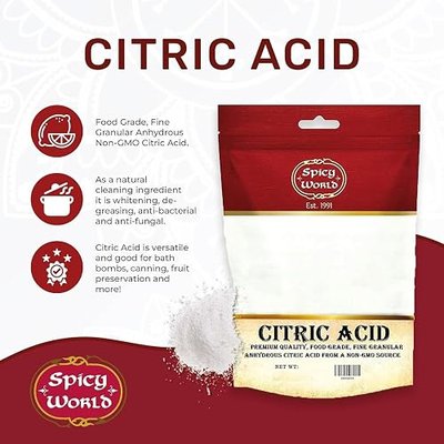 Spicy World Pure Citric Acid, 7 Ounce (200g) - Food Grade & Non-GMO- Natural Food Preservative, Beauty Ingredient G