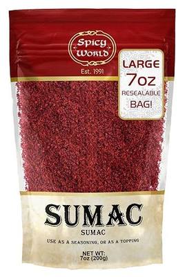 Spicy World Sumac Spice Powder 7 Ounce Bag - Ground Sumac, Sumac Seasoning (Sumak)