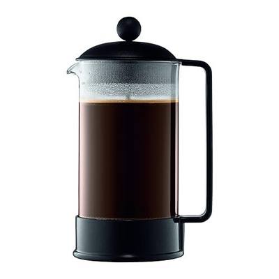 Bodum 34oz Brazil French Press Coffee Maker, High-Heat Borosilicate Glass, Black - Made in Portugal