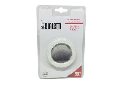 Bialetti Moka Express 6 Cup Replacement Filter and 3 Gaskets , White