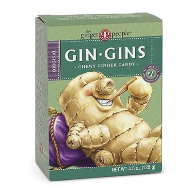 GIN GINS Original Ginger Chews Made w/ Fresh Ginger 4.5oz 12Pk