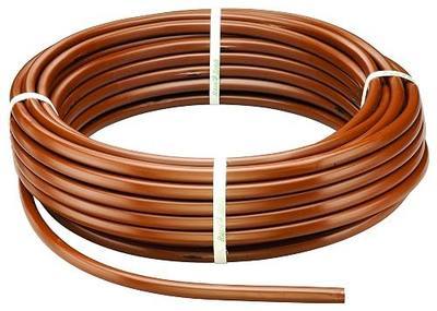 Rain Bird ET63-100S Drip Irrigation Pressure Compensating 1/2" (0.634" OD) Emitter Tubing, 18" Emitter Spacing, 100' Roll, Brown