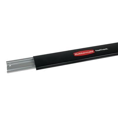 Rubbermaid FastTrack Wall Mounted Storage and Organization System Rail 48" Holds up to 1750 pounds Black Home/Garage Organization for Yard Tools/Sports Equipment/Ladders