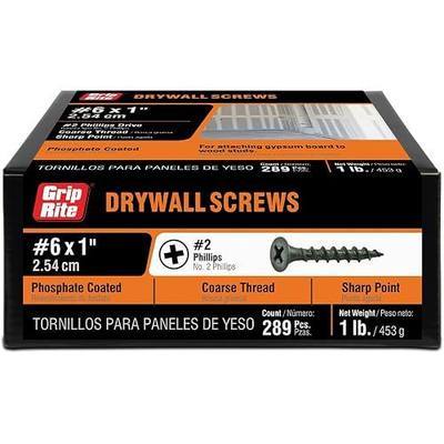 Grip-Rite 1CDWS1 #6 X 1" Phillips Bugle Head Coarse Thread Sharp Point Drywall Screw, 1lb Box