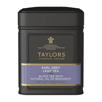 Taylors of Harrogate Earl Grey, Loose Leaf, 4.41 Ounce Tin Caddy (Pack of 1), Fragrant, Delicate & Light, Caffeinated, Premium Whole Leaf Tea