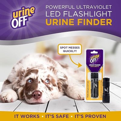 urineOFF Mini LED UV Stain Detector for All Surfaces | High-Powered Ultraviolet Flashlight | Dog & Cat Odor & Stain Finder