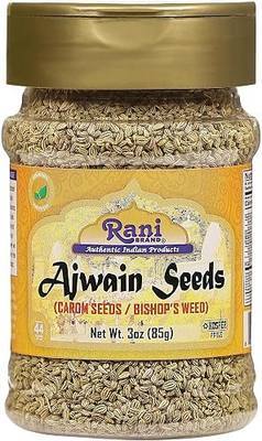 Rani Ajwain Seeds (Carom Bishops Weed) Spice Whole 3oz (85g) PET Jar ~ All Natural | Vegan | Gluten Friendly | NON-GMO | Kosher | Indian Origin