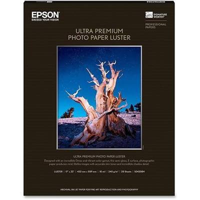 Epson Ultra Premium Photo Paper LUSTER (17x22 Inches, 25 Sheets) (S042084), White