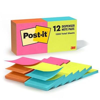 Post-it Pop-up Notes, 12 Sticky Note Pads, 3 x 3 in., School Supplies, Office Products, Accordion Sticky Notes Work with Pop-Up Note Dispenser, Poptimistic Collection, Alternating Colors