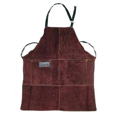 Outset Grill and Kitchen Apron, Brown Leather, 27" x 30"