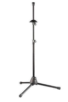 K&M - Konig & Meyer 14985.000.55 Trombone Stand - Industry Standard Fits Trombones and Marching Baritone Horns - Sturdy Folding Leg Base - Professional Grade for all Musicians - German Made - Black