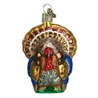Old World Christmas Tom Turkey Glass Blown Ornament for Christmas Tree, Handcrafted Holiday Decoration, Thanksgiving Collection